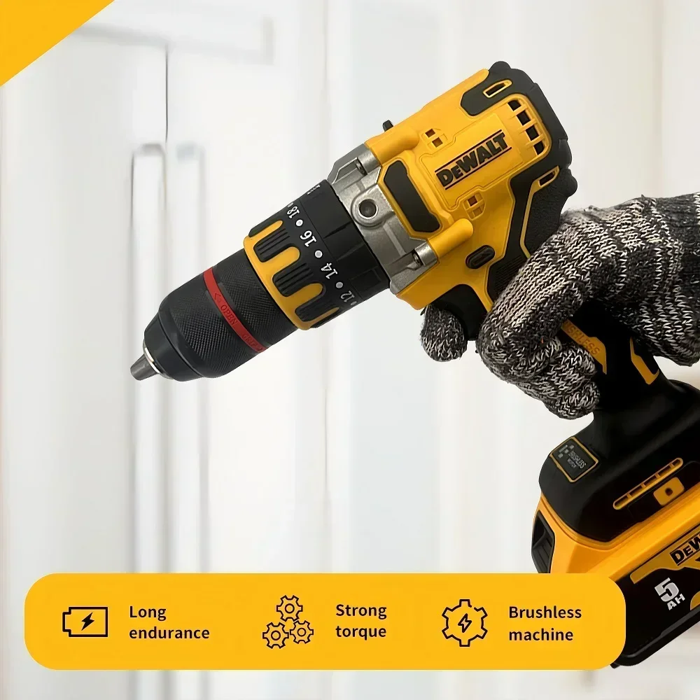 Компактная аккумуляторная дрель DEWALT, бесщеточная дрель, отвертка, многофункциональный привод, домашние перезаряжаемые электрические инструменты DCD791