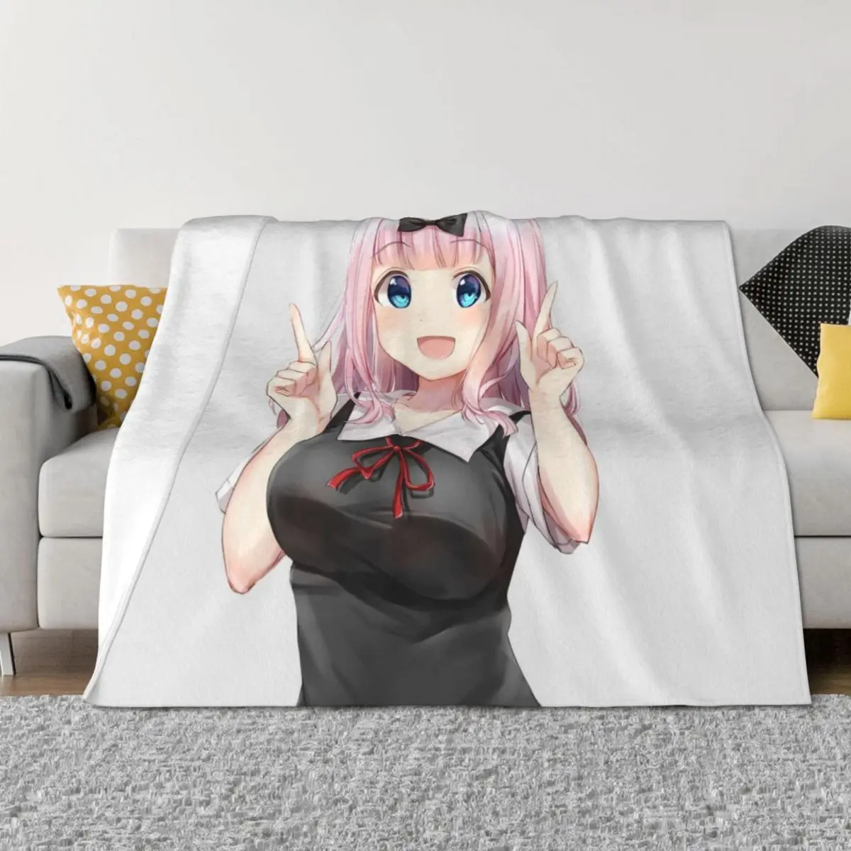 

Fujiwara Chika Throw Blanket Single Large valentine gift ideas Furrys Blankets