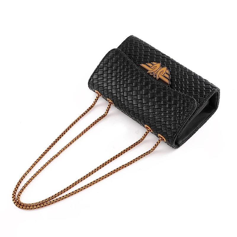 2024 NEW Fashion Ladies Crocodile Flap Bag Designer Handbags Women Bags Black Small Day Clutch Gold Chain Girls Crossbody Bags