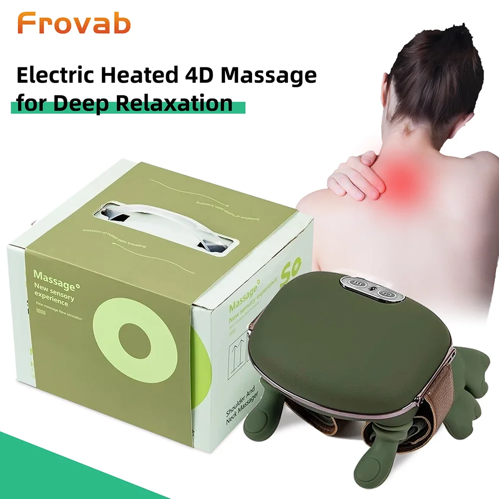 

Frovab Shiatsu Deep Tissue Massage for Cervical Pain Cordless 3D Kneading Neck Shoulder Massager with Heat