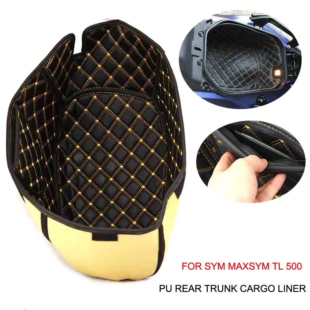 

For SYM MAXSYM TL 500 Maxsym TL500 Accessories Motorcycle PU Rear Trunk Cargo Liner Protector Seat Bucket Pad