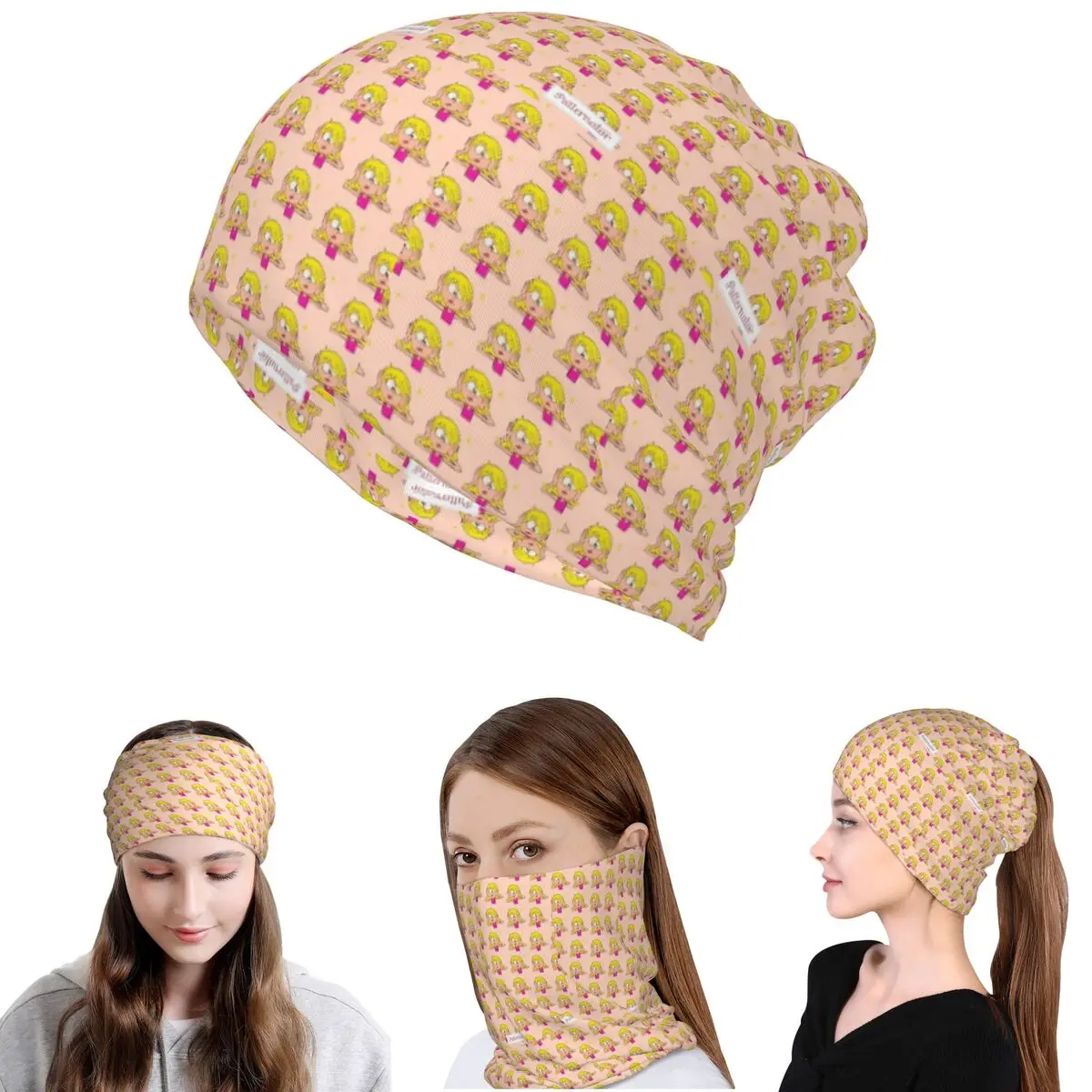 

Lizzie Mcguire Cartoon Bandana Neck Cover Face Scarf Warm Cycling Scarf Beanies Hat for Men Women Adult Washable