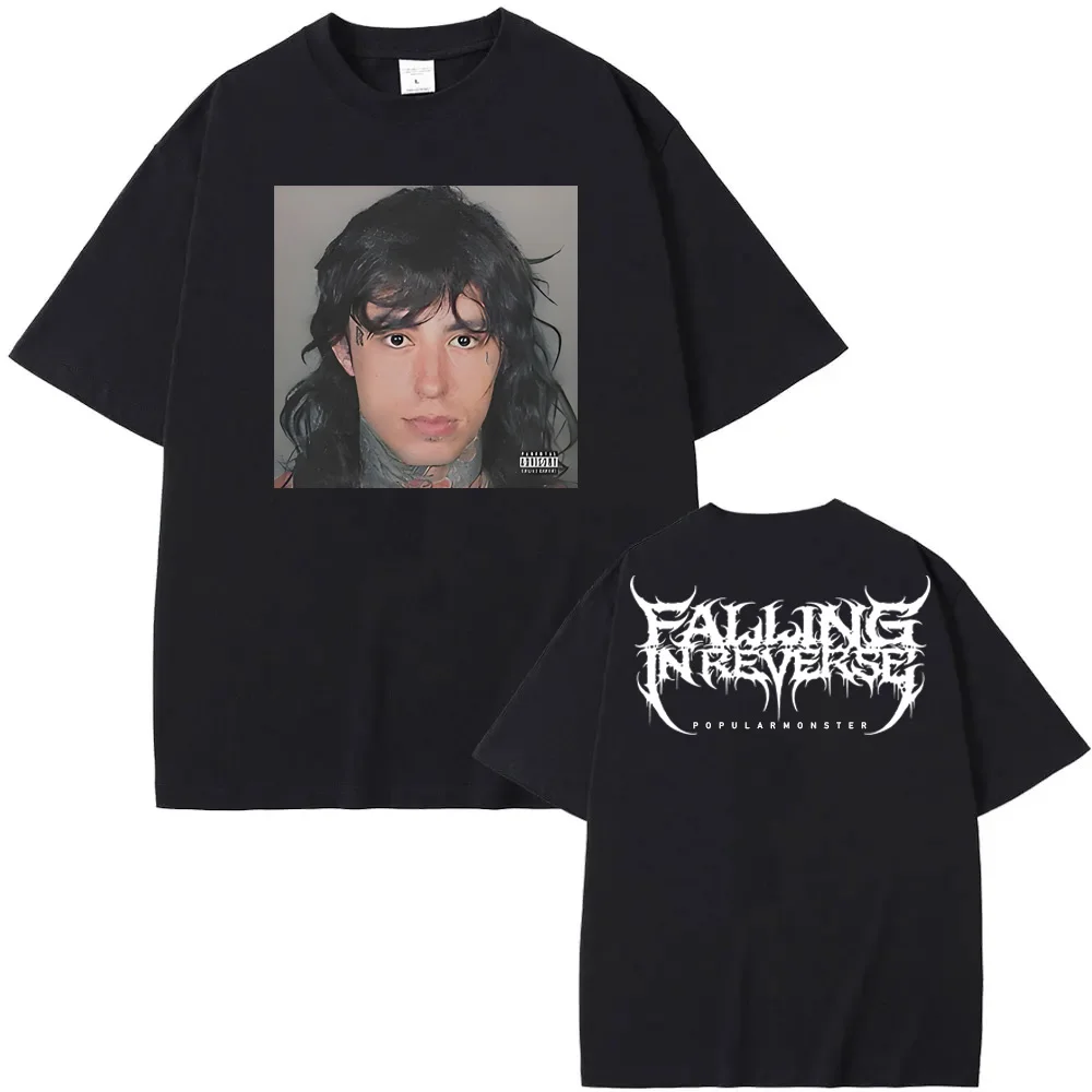 

Falling In Reverse T Shirt Sleeve Fashion Tee-shirt Summer Casual Tshirt Popular Monster Cover and Back Logo 100%CottonTops