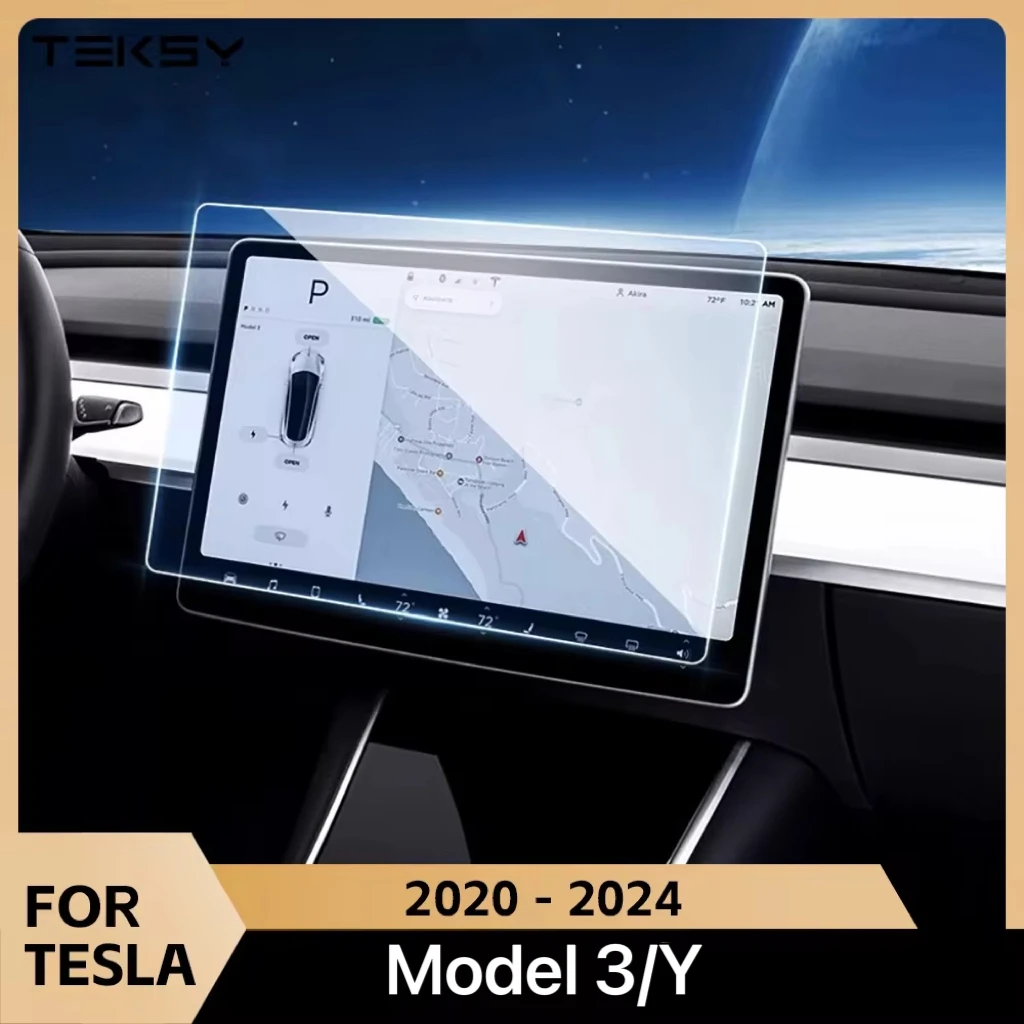 HD Anti-Blu-ray Tempered Film Glass Screen Protector For Tesla 2019-2024 Model 3 Model Y Accessories Center Display Film