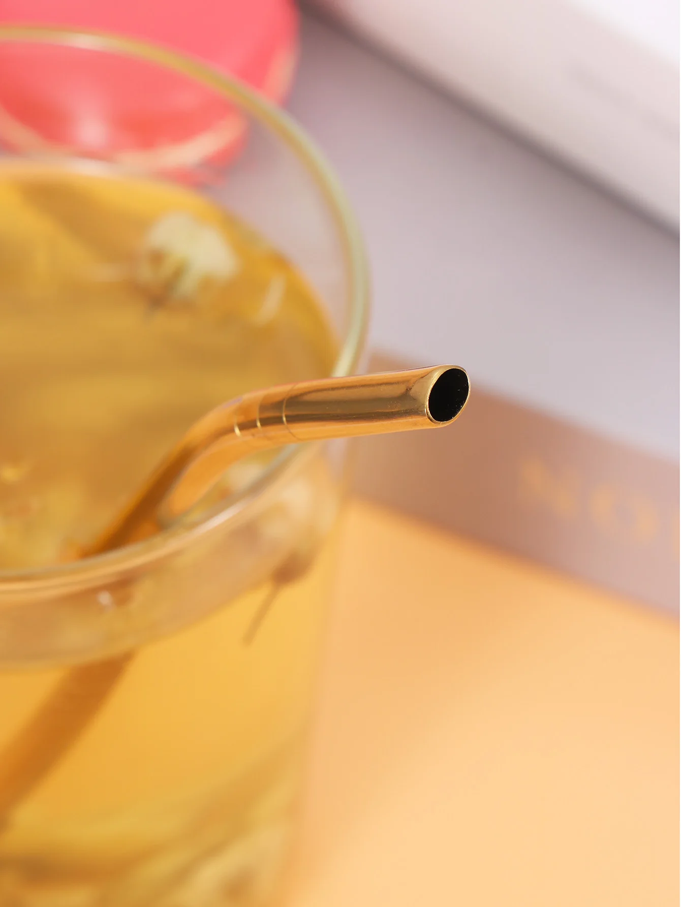 2pc Stainless steel straw spoon milk tea coffee color mixing spoon straw creative filter scoop