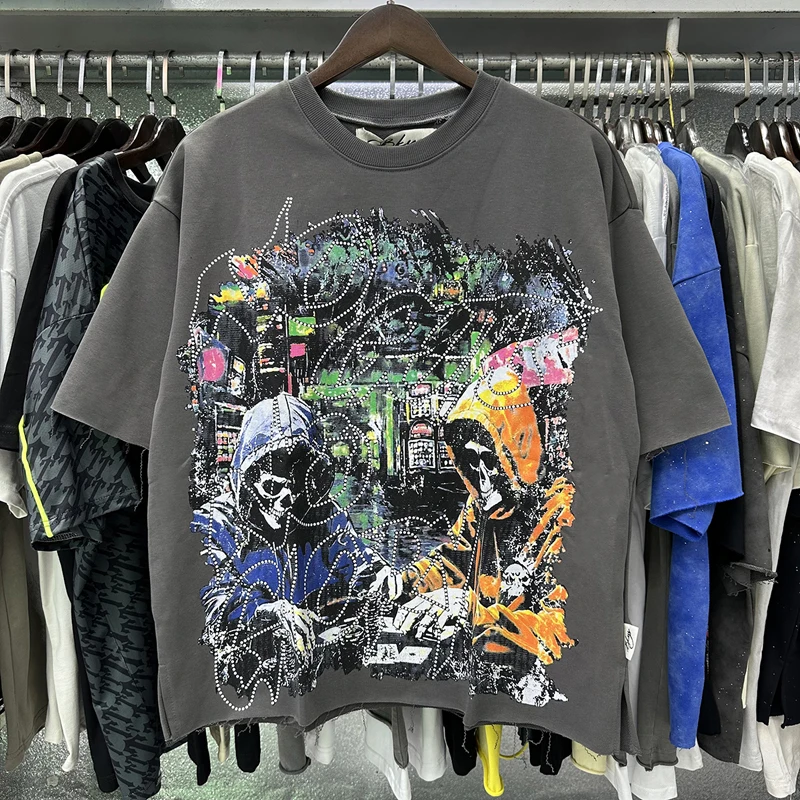 Men Women BKYS T-shirts Hot Drilling Short Sleeve Top Tee