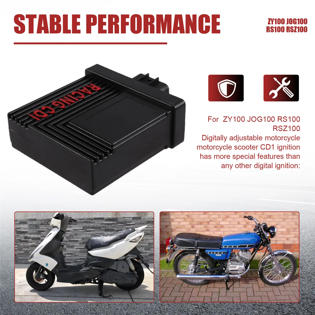 #10B Motorbikes Accessories,Motorcycle-Ignition CDI Box for Yamaha ZY100 JOG100 RS100 RSZ100,Black