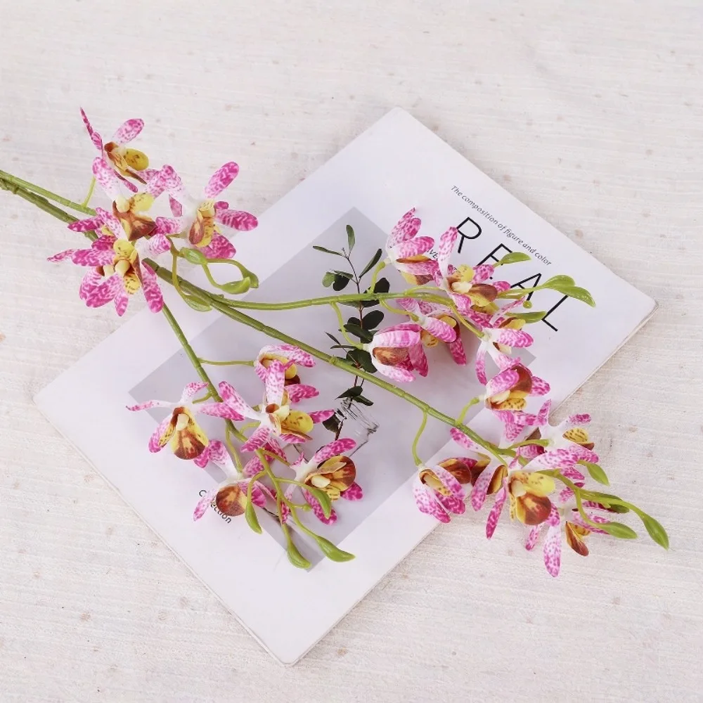 Small Butterfly Orchid Artificial Vanda Orchid Flower Handmade Real Touch Simulation Mini Orchid 72cm Realistic