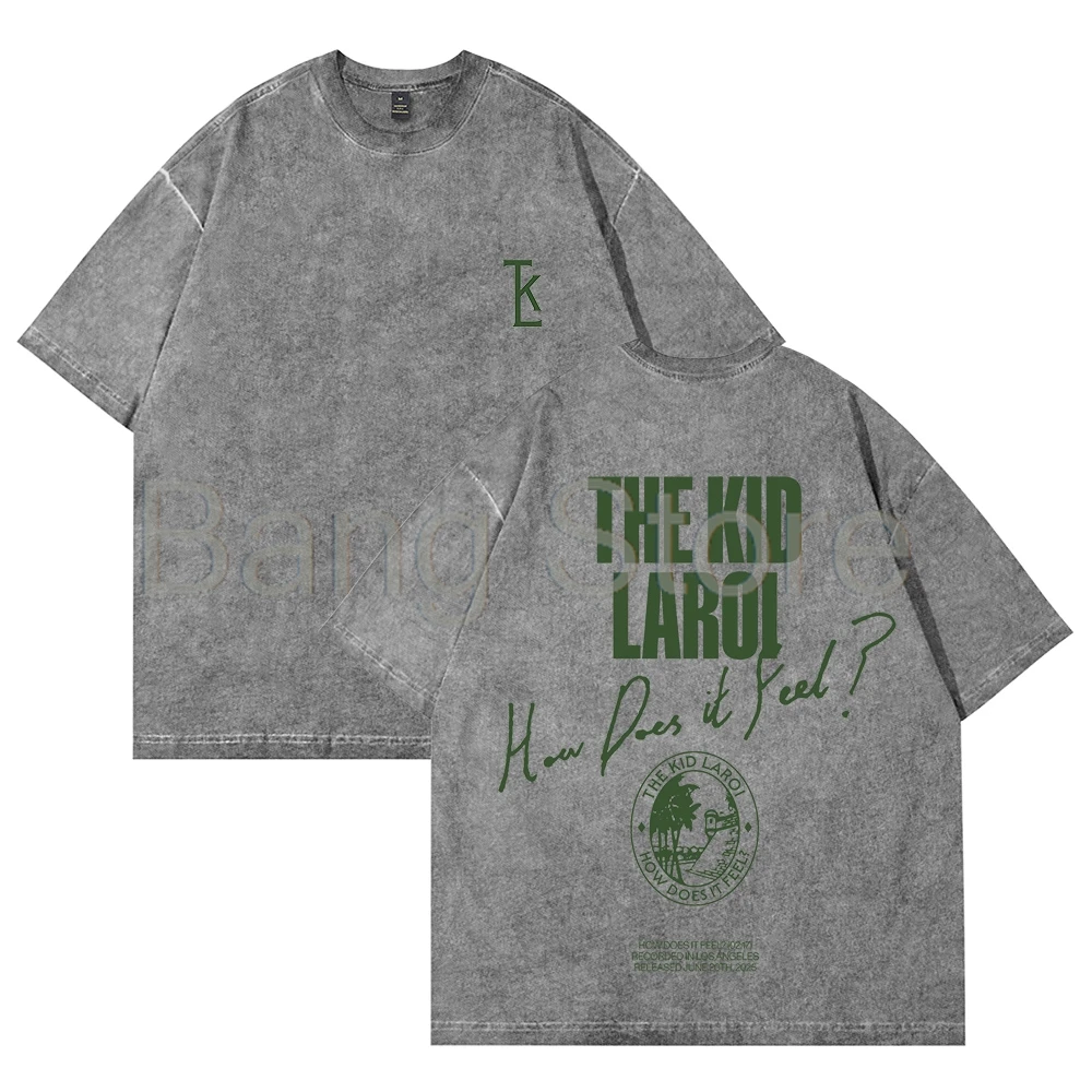 تي شيرت The Kid LAROI كيف يشعر بالغسل من القطن للجنسين برقبة دائرية وأكمام قصيرة #4