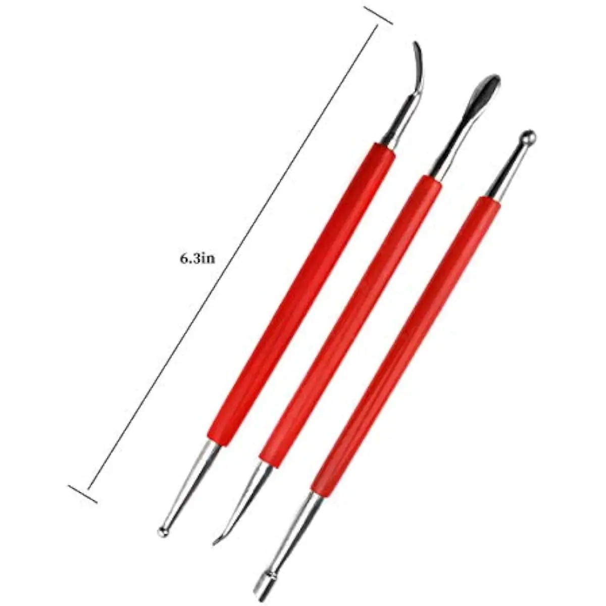 Leather Craft Carving Modelling Tool Grooving Tool, Embossing Spoon Stylus Tool for Leather Press Rub/Edge Skiving (Pack of 11)