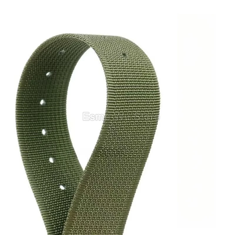 عالية الجودة حفرة نمط الرياح العسكرية تنفس قماش النايلون حزام الساعات الأسود الجيش الأخضر الشريط سوار ساعة