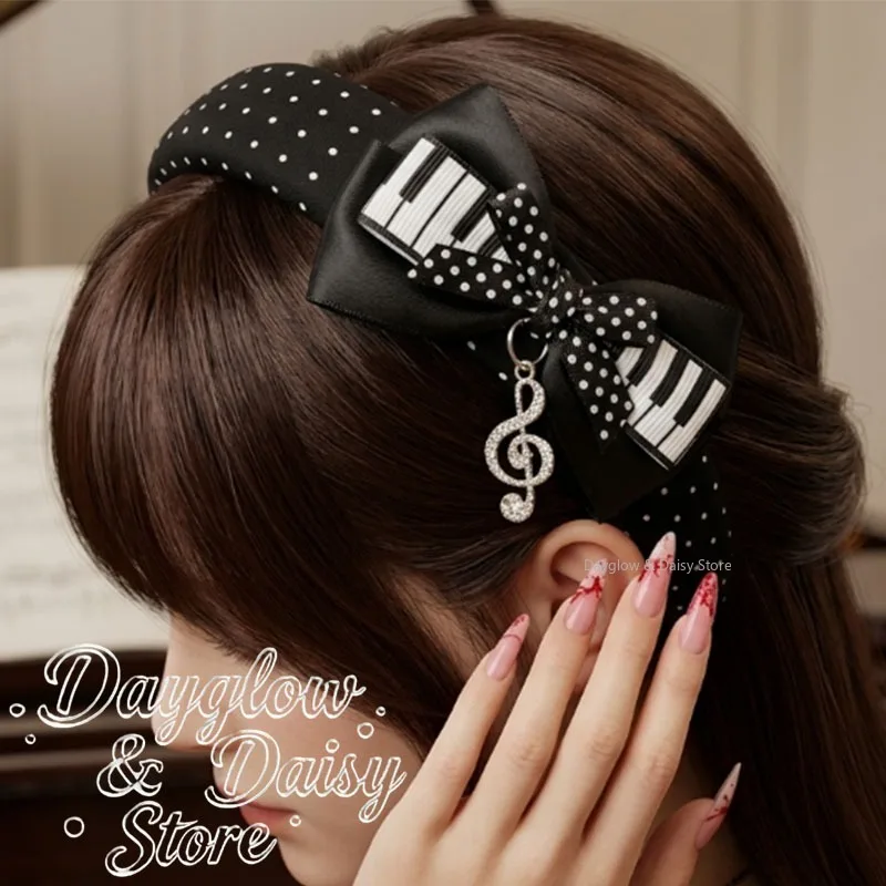 faixa-de-cabelo-feminina-y2k-com-laco-e-padrao-de-bolinhas-estilo-japones-doce-anime-fofo-acessorio-de-cabelo