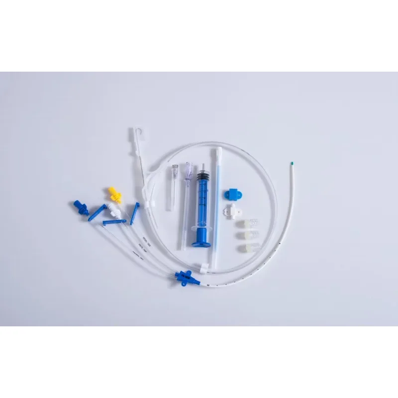 Disposable Double Lumen CVC Kit Soft Tip with Movable Clamp Safe Stable Vascular Access Kit