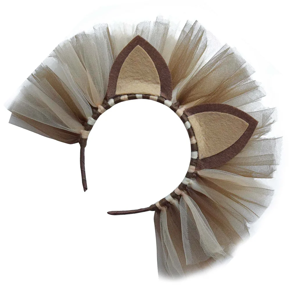 Creative Kids Party Hair Hoop Headwear for Performance Brown Color Exquisite Detail and Workmanship