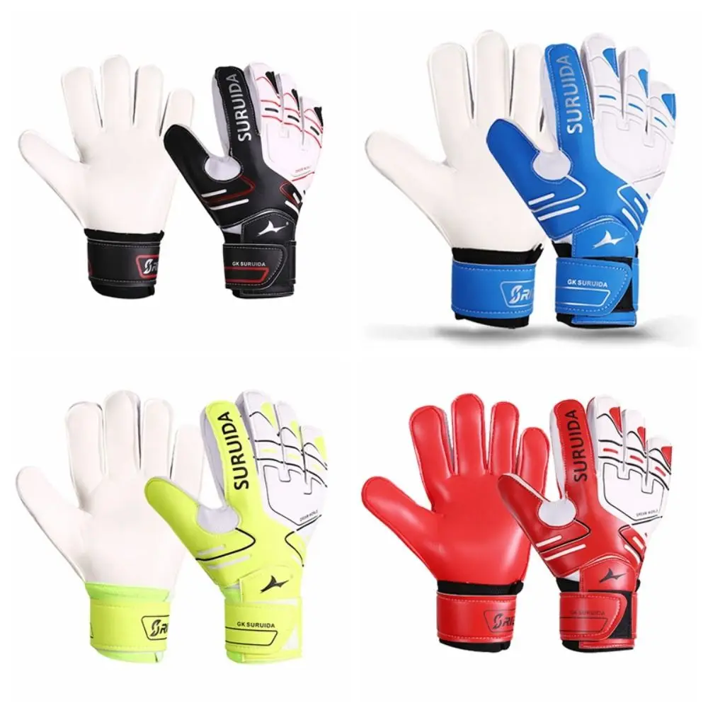 1 Pair Size 5-10 Goalkeeper Gloves Anti Slip Latex Football Goalie Gloves Soft Cushioning Game Goalkeeper Gloves Soccer