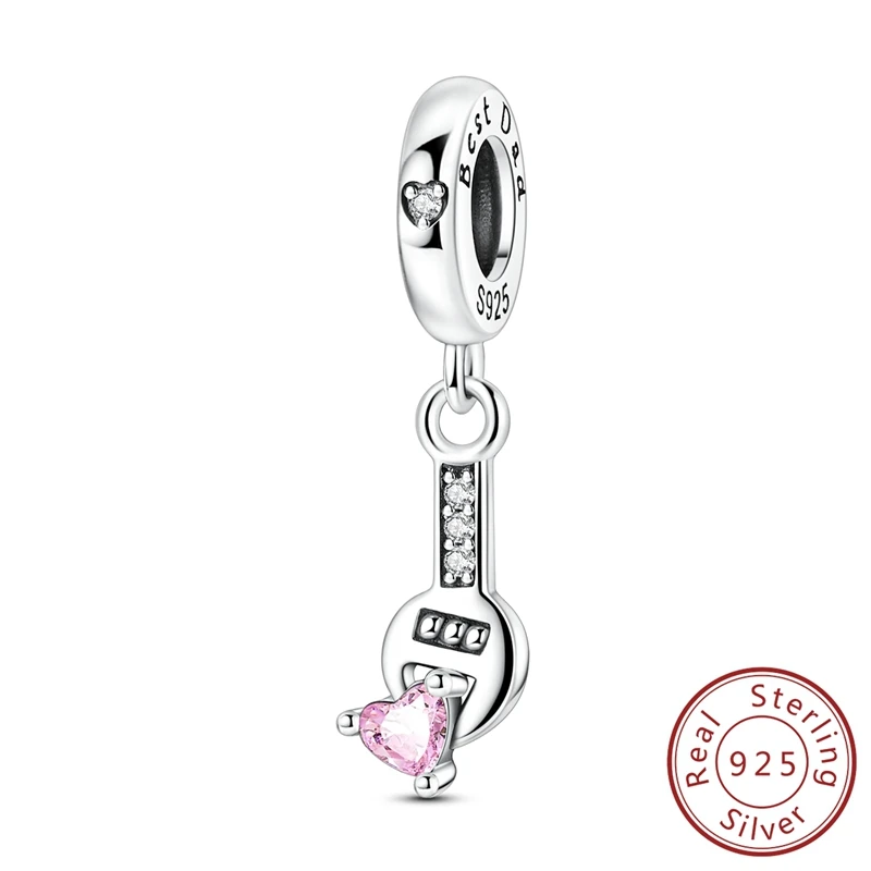 

Unique 100% 925 Sterling Silver Father's Love Wrench Dangle Charm Fits Bracelet For Lovely Jewelry Accessories Gifts