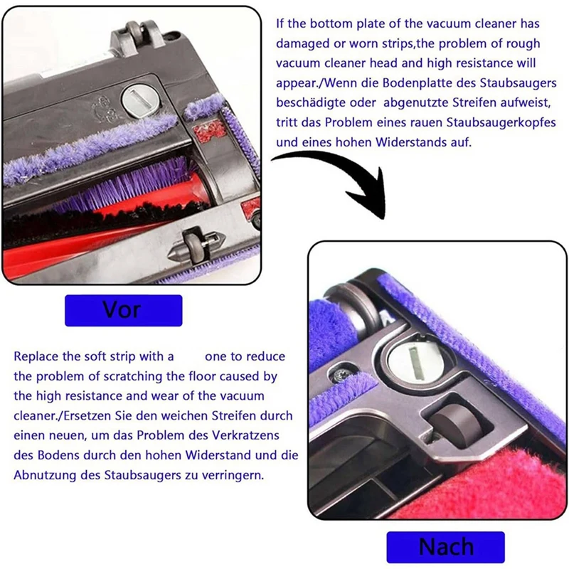 

A21I-18X Soft Plush Stripes Accessories For Dyson V6 V7 V8 V10 V11 V15 Vacuum Cleaner Soft Roller Replacement Parts