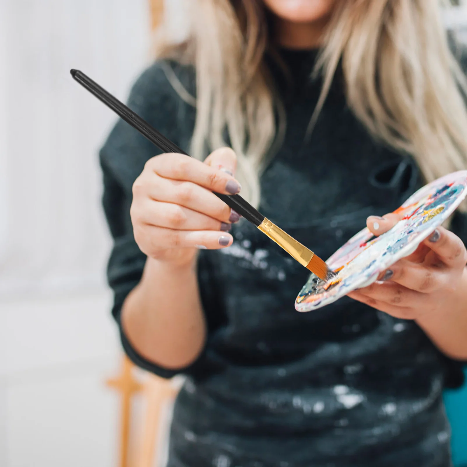 

1Set Oil Painting Brushes Comfortable Nylon Hair Painting Tools for Kids DIY Drawing Gouache Watercolor Art Paint Brush Set