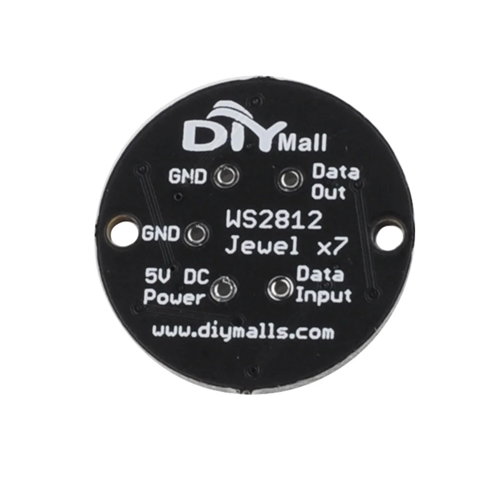 Anillo de luz LED RGB de 7 Bits para Arduino, lámpara con controladores integrados, protección de polaridad inversa, Control IC, 10 piezas, WS2812