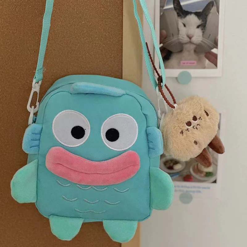 Borsa a tracolla Sanrio Clownfish Cute Cartoon Girl Heart Creative Anime peluche brutta borsa a tracolla quadrata carina giocattoli per regali per ragazze