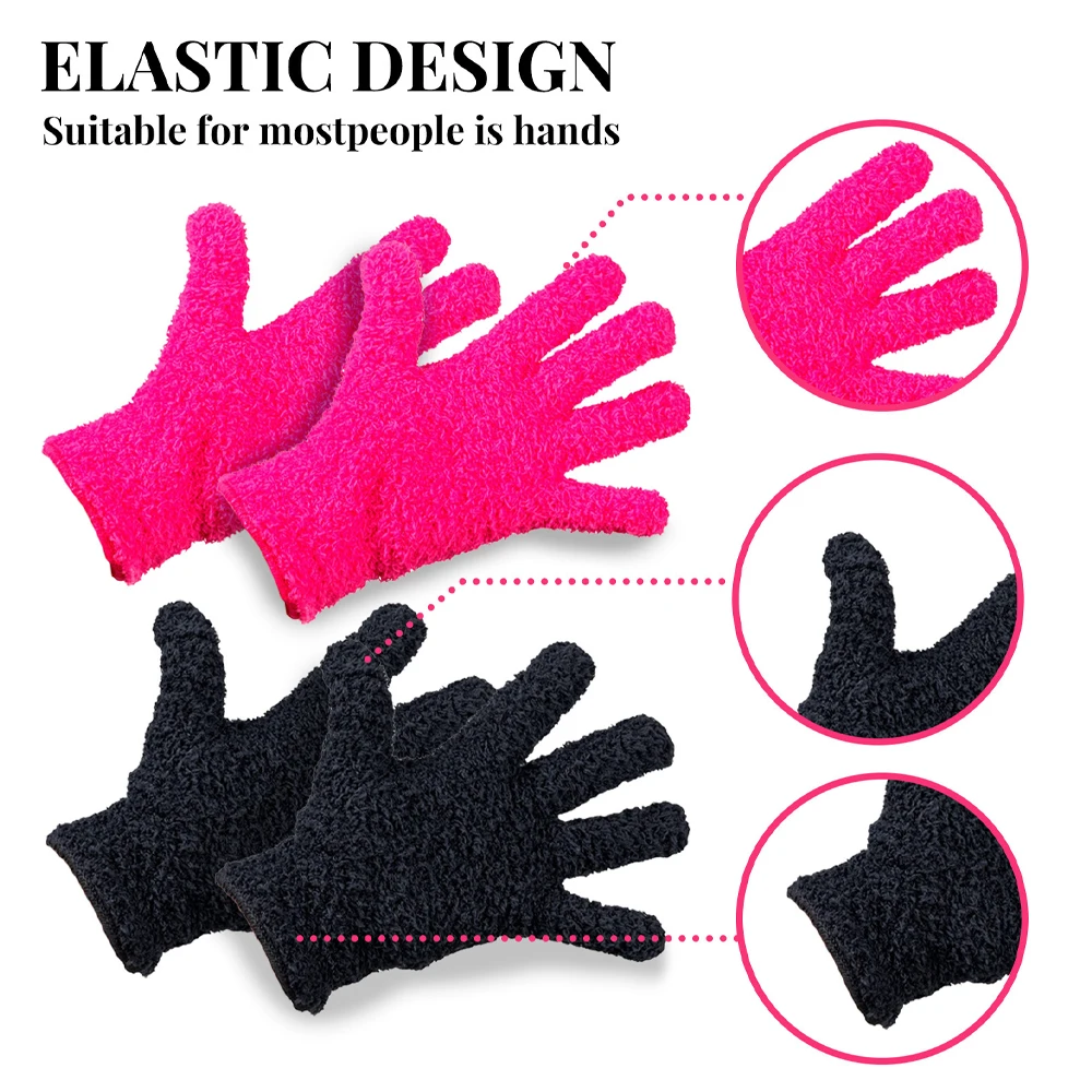 2pcs Bleach Blender Microfiber Gloves Hair Straightener Perm Curling Hairdressing Heat Resistant Finger Glove Hair Styling Tools