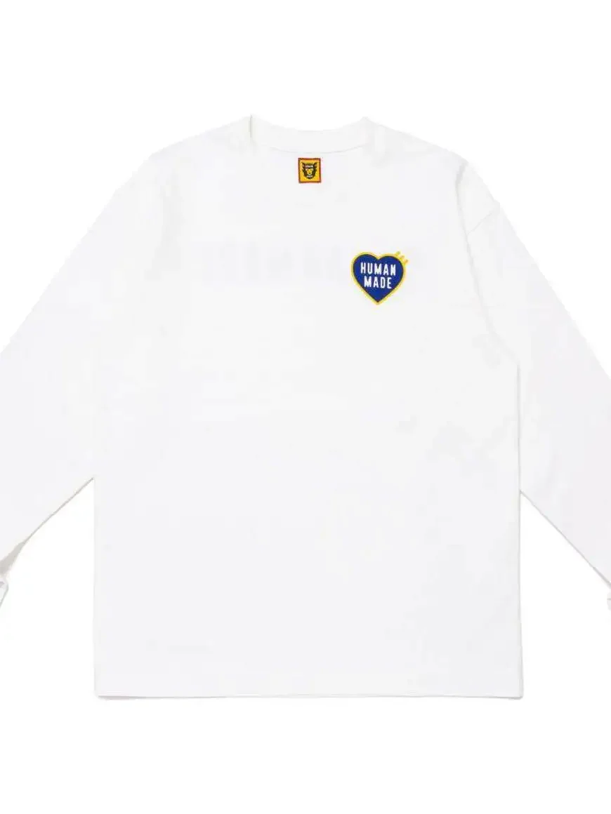 HUMAN MADE FW26 Logo Print Long Sleeve T Shirt Ribbed Neck Unisex Boxy Cotton
