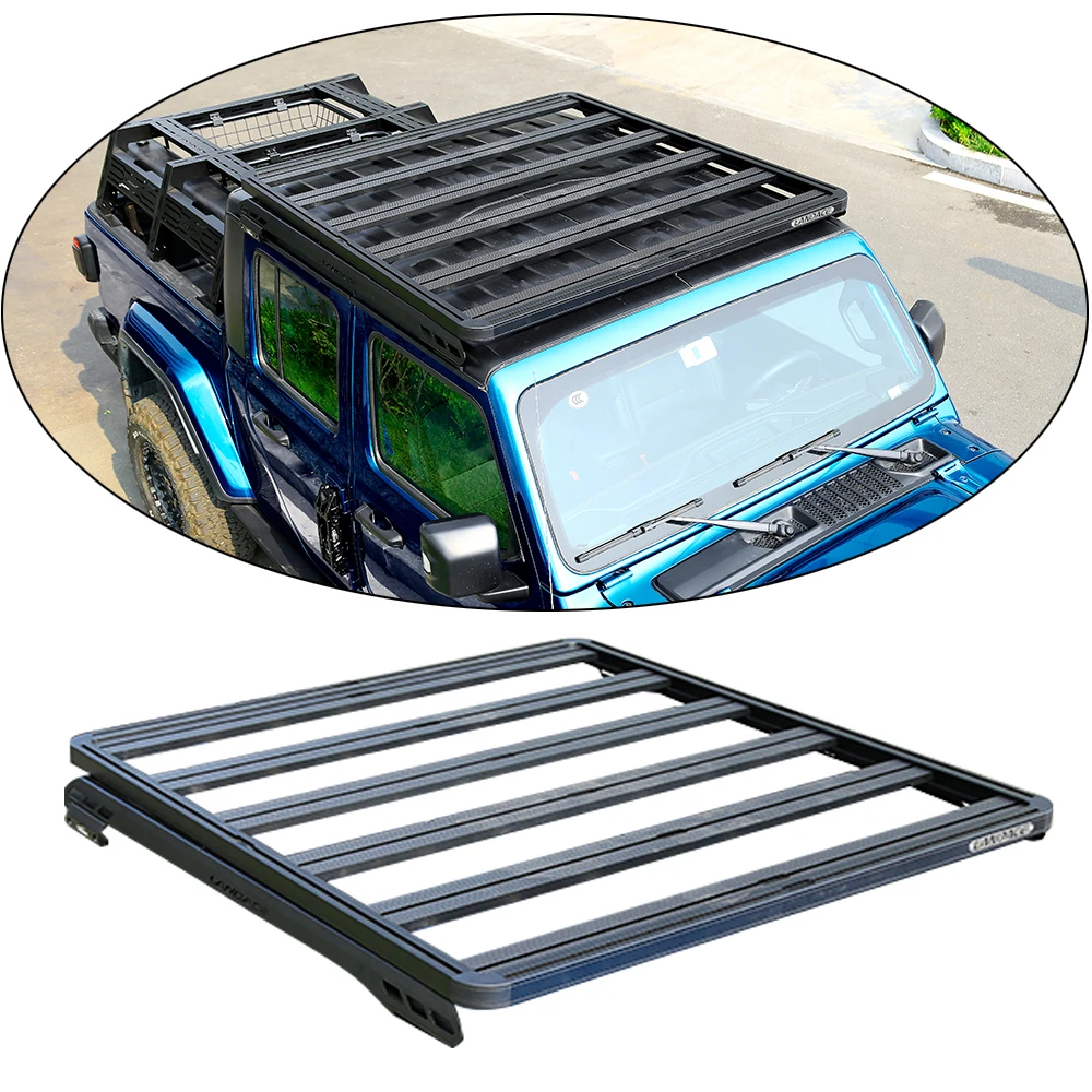 

JT Off Road 4X4 Pickup Truck Roof Rack Flat Cargo Carrier Slim Car Roof Racks for Jeep Gladiator