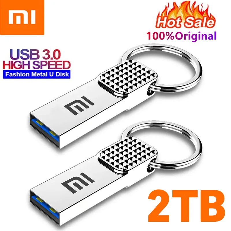 샤오미 메탈 USB 플래시 드라이브, 대용량 휴대용 펜드라이브, USB 3.0, 고속 파일 전송, 방수 U 디스크, 2TB, 신제품