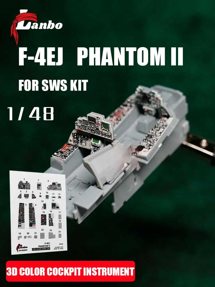 

Lanbo 3D Color Cockpit Instrument LA-48166 F-4EJ Fighter Подходит для комплекта SWS 1/48