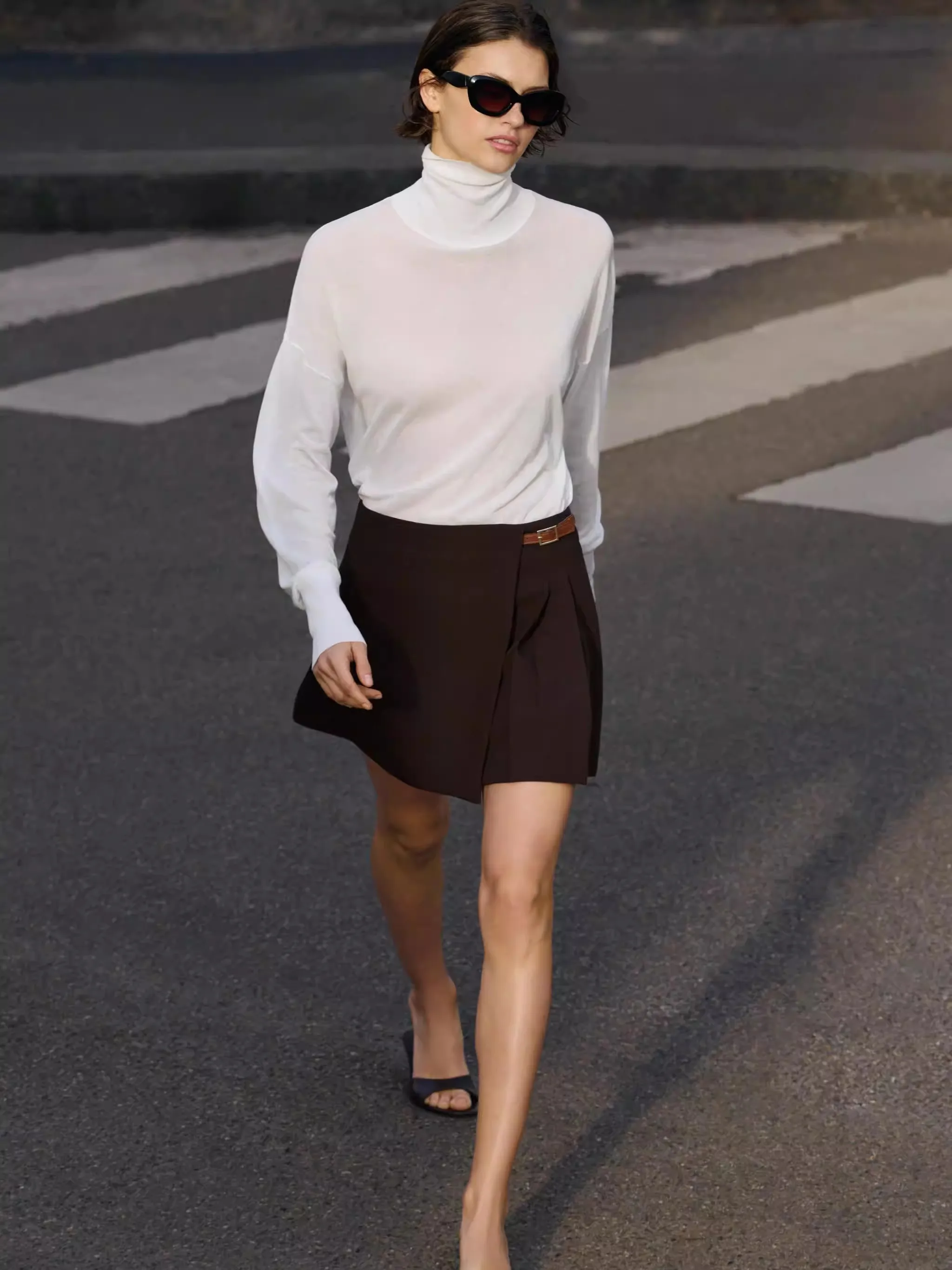 

Модная юбка с плиссировкой и цветовыми блоками для женщин, новинка летней коллекции, элегантная шифоновая юбка