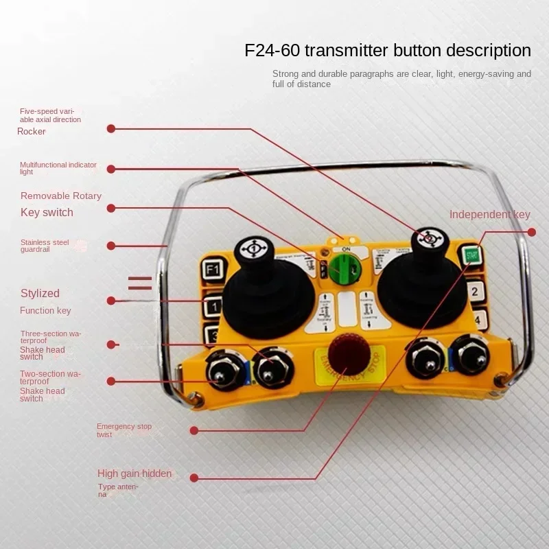 cross-borderHot salesHot salesNEW 6 Buttons Dual Rocker F24-60 Tower Crane Wireless Remote Control Arm Waterproof Dustproof Indu