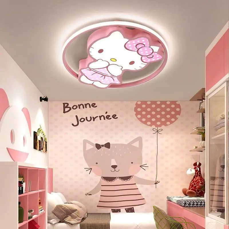 

Sanrio Kawaii Hello Kitty Led Ceiling Lamp Anime Cartoon Kids Living Room Bedroom Background Wall Light Room Decorations Lamp