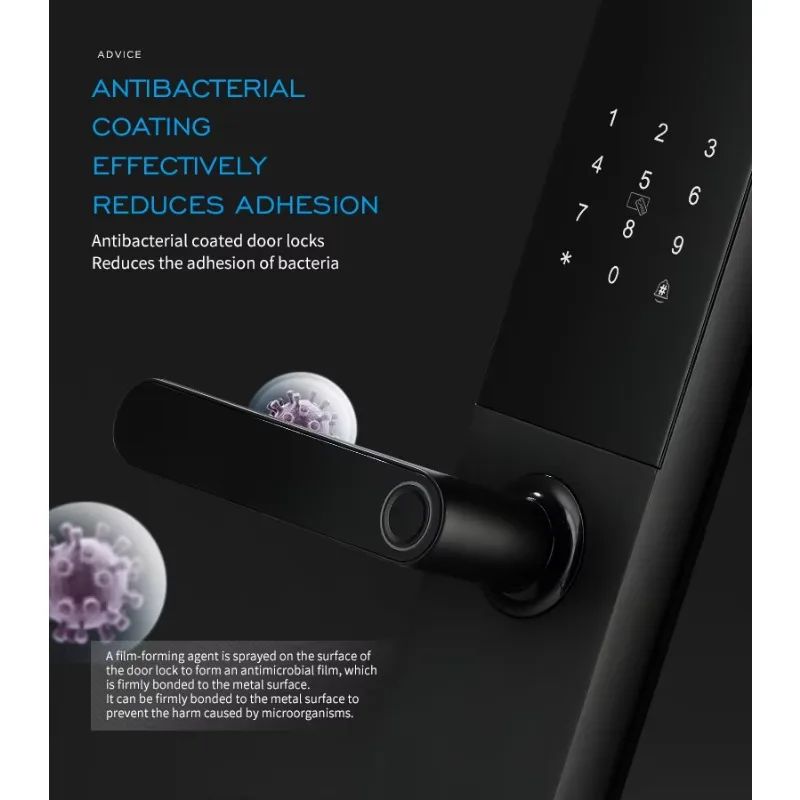 Intelligent waterproof automatic digital door lock Aluminum handle Biometric fingerprint camera Face lock