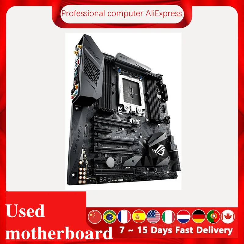 X399 Socket TR4 For ASUS ROG STRIX X399-E GAMING X399E Motherboard DDR4 Computer Support 3960X 3970X Desktop Mainboard Used