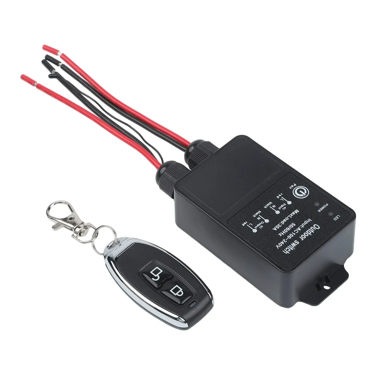 Radio Control 30A Remote Switch For Outdoor Lighting ABS Housing Stable Signal Transmission All-round Coding For Motors