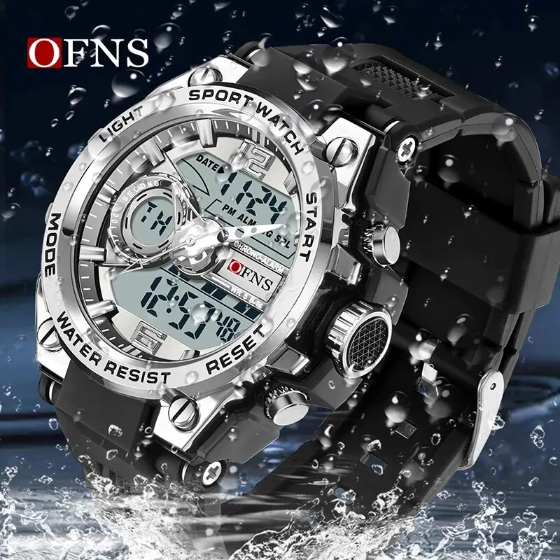 OFNS Top Brand G-style Dual Display Men Watches Waterproof Sports Digital Watch Military Man Alarm Stopwatch Quartz Wristwatch