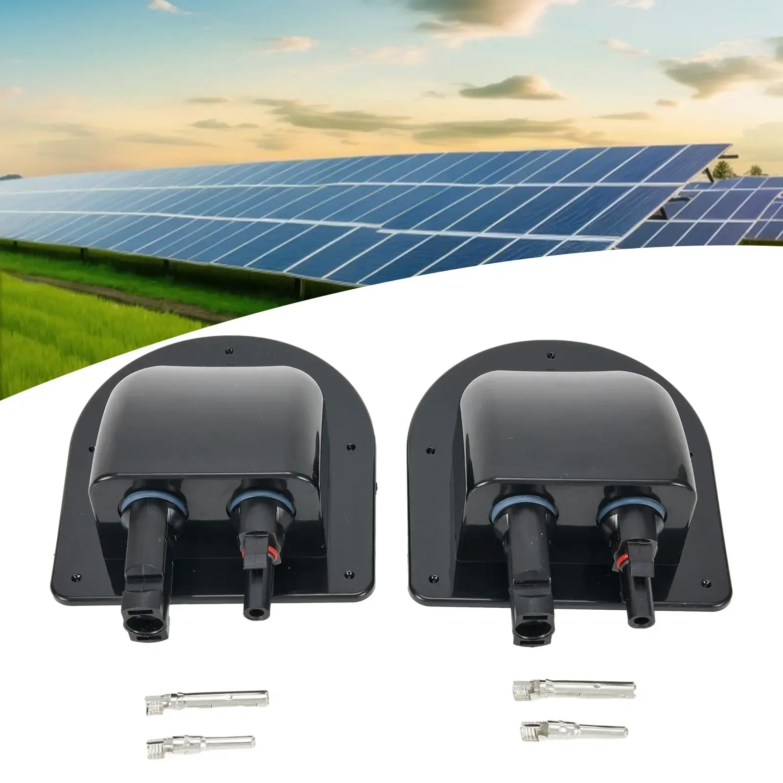 Solar-Panel Double Hole Wire Cable Entry Gland Sealing Boxes Connections Housing RV Safety Solar Waterproof Black High Quality