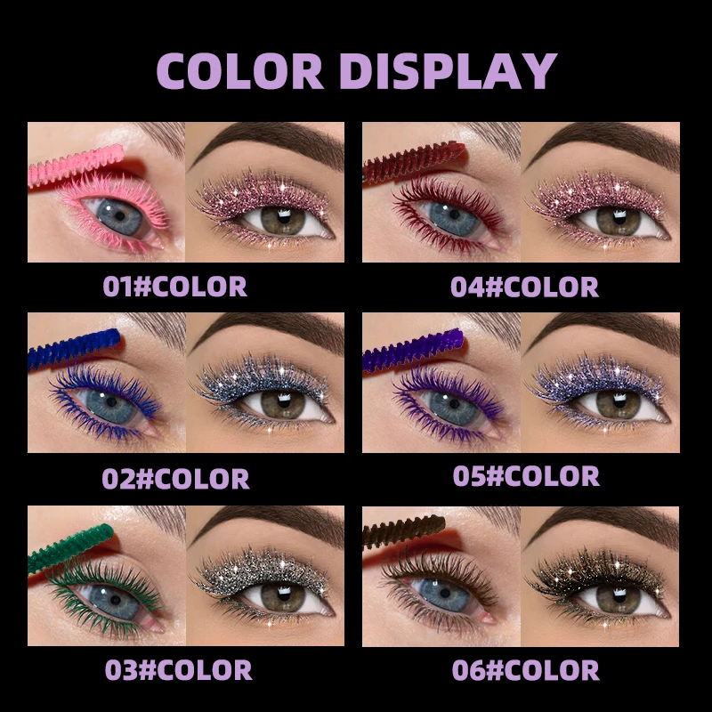 Máscara de pestañas brillante 2 en 1, textura ligera, aplicación suave, brillo duradero, efecto maquillaje natural