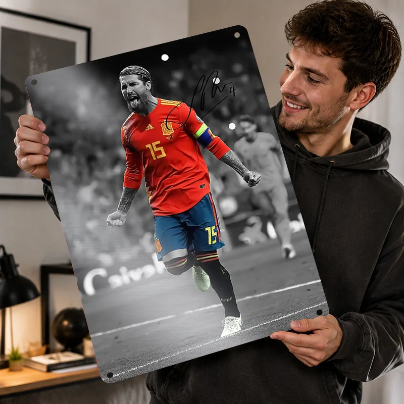 Sergio Ramos Printed Posters Personalized Metal Sign Sporting Legacy Design Wall Art For Game Room Bedroom And Football Fans