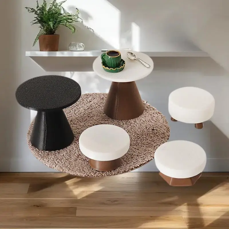 4-teiliges Miniatur-Puppenhaus-Tischmodellbausatz, handgefertigte DIY-Hockerdekorationen, Mini-Spielzeug-Wohnaccessoires für Puppenhaus