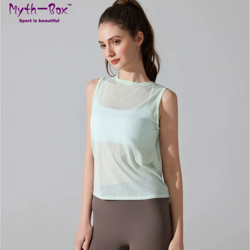 

Летние женские майки для йоги без рукавов, свободные тонкие спортивные жилеты, ажурные майки для бега, фитнес-топы, майки для спортзала, женские майки-футболки