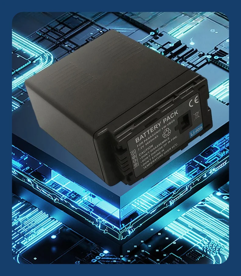 2 шт., 6600 мАч, VBG6 аккумулятор для Panasonic AG-HMC73MC/AC160/HDC-MDH1, литий-ионный аккумулятор сверхвысокой емкости для профессиональной видеокамеры