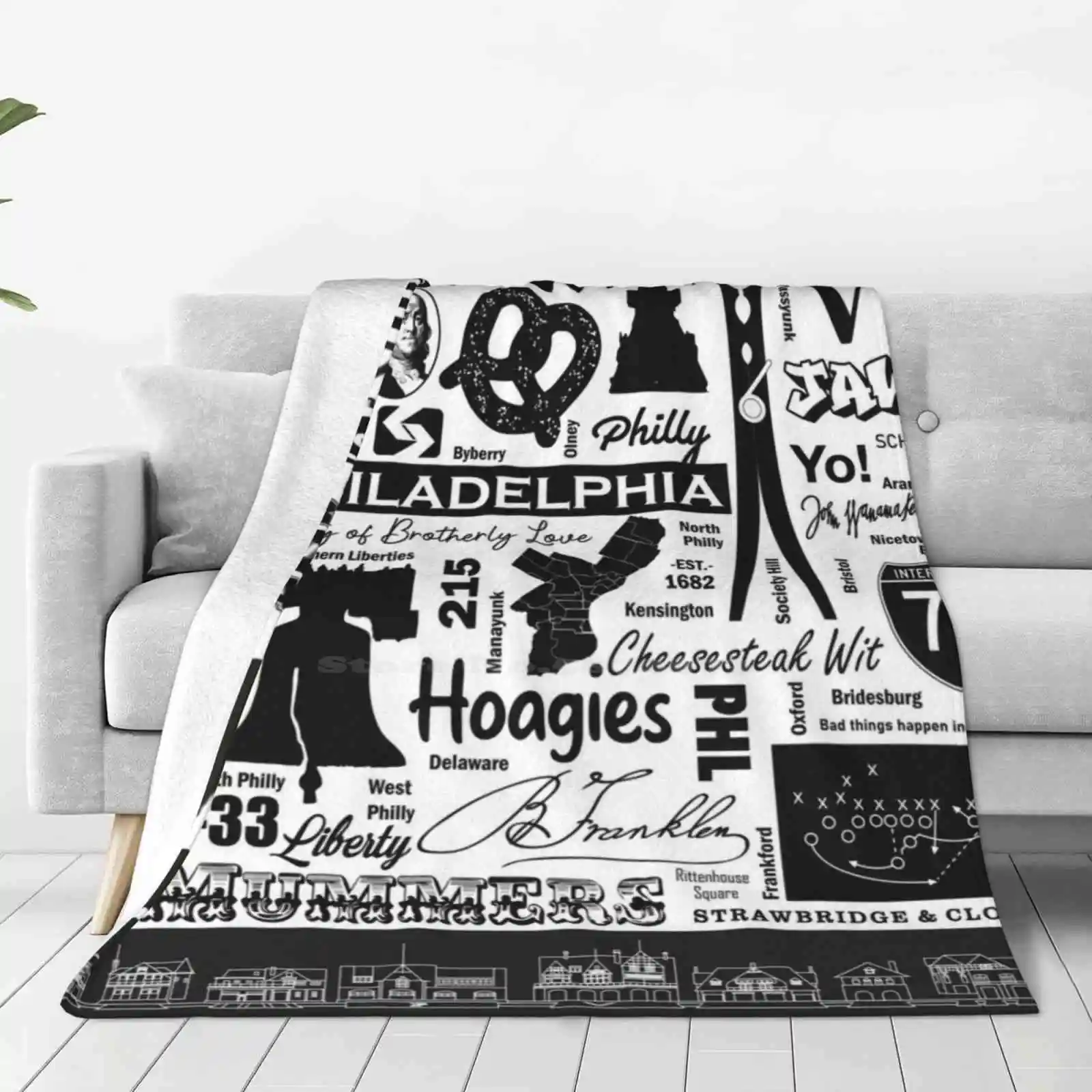 Philadelphia Forever Soft Warm Blanket Sofa/Bed/Travel Love Gifts Philly Liberty Town City Of Brotherly Love Eagles Liberty