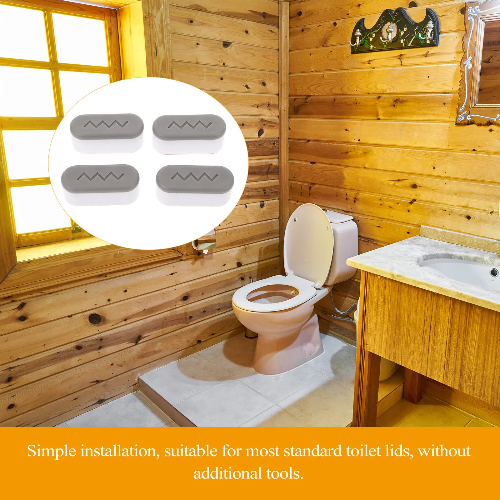 4Pcs Toilet Seat Bumper Pads Tpe ABS Eva Material Noise Reduction Silent Lid Cushioning for Home Hotel Dormitory Leveling Shim