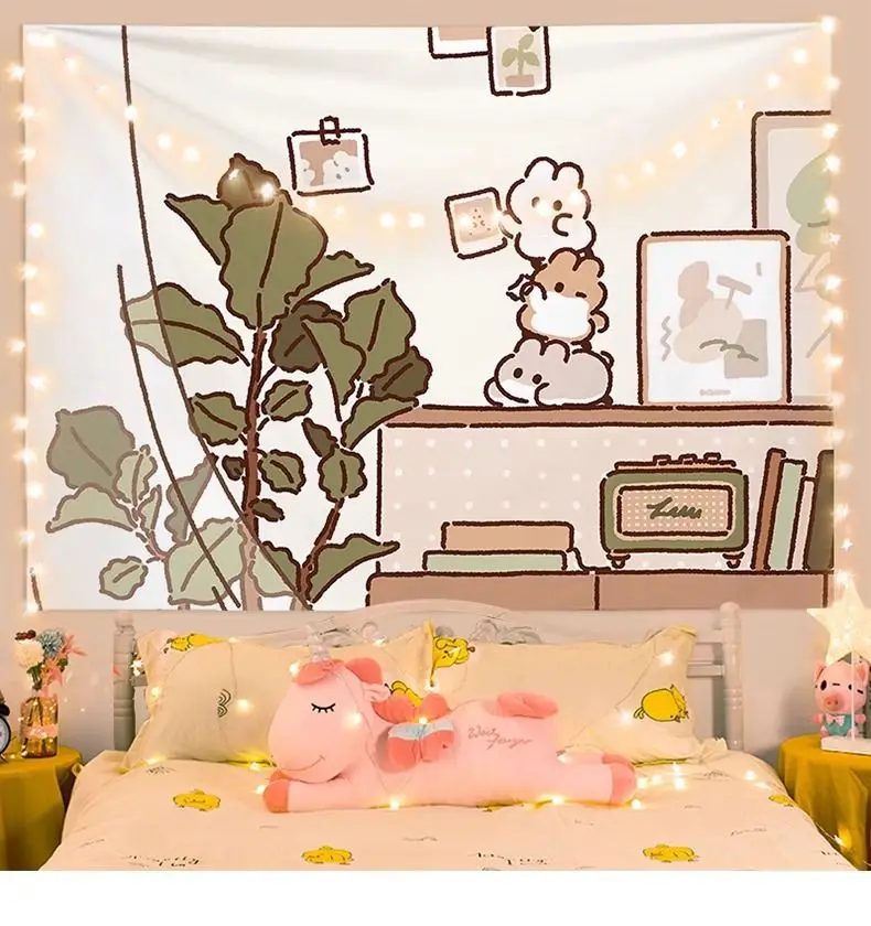 

12 Unique Designs! Bunny Background Cloth,Illustrated Cartoon Tapestry, For Nursery & Bedroom,Artistic Wall Decor