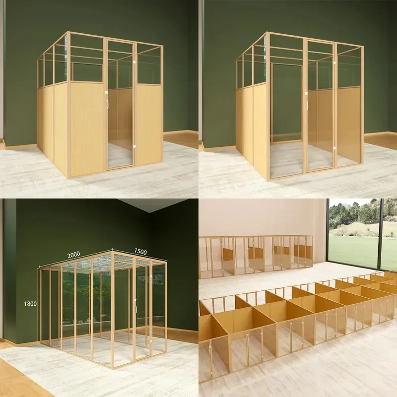 Row Dog Kennel Indoor Outdoor Large Cage Glass Simple Design Plastic Pallet Pet Hospital Foster Care Center House