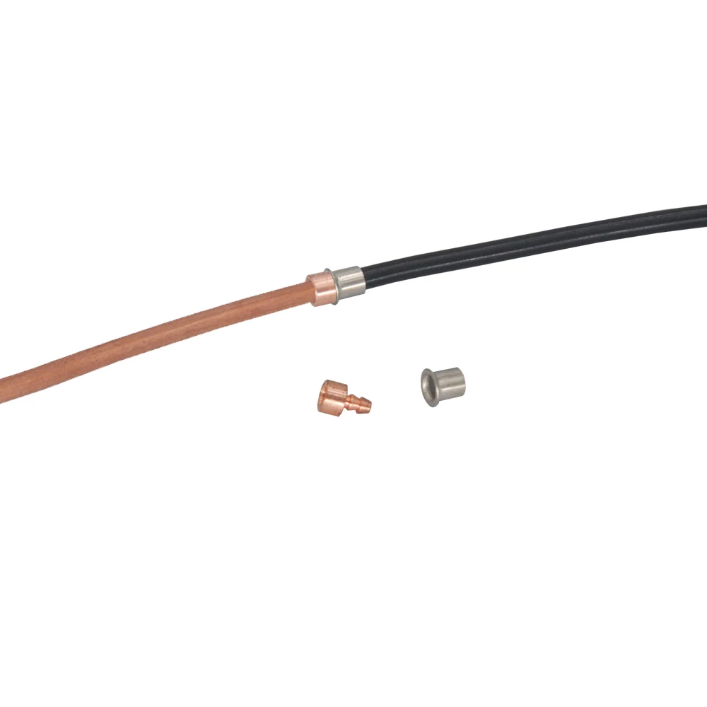 2mm Copper Pipe Solder Connector With Metal Fixing Sleeve For 2mm OD Tube Hydraulic Oil Cylinder Pipe RC Model Parts