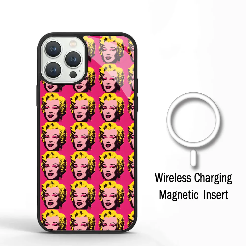 Andy Warhol Art Phone Case For IPhone 11 12 13 14 15 Plus Pro Max Mirror Acrylic Cover For Magsafe Wireless Charging