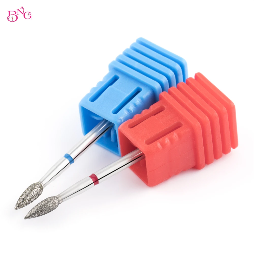 BNG Cone Diamond Nail Drill Bits Russian Cuticle Bit Electric Manicure Drill Rotary Burr Nails Accessories Tools