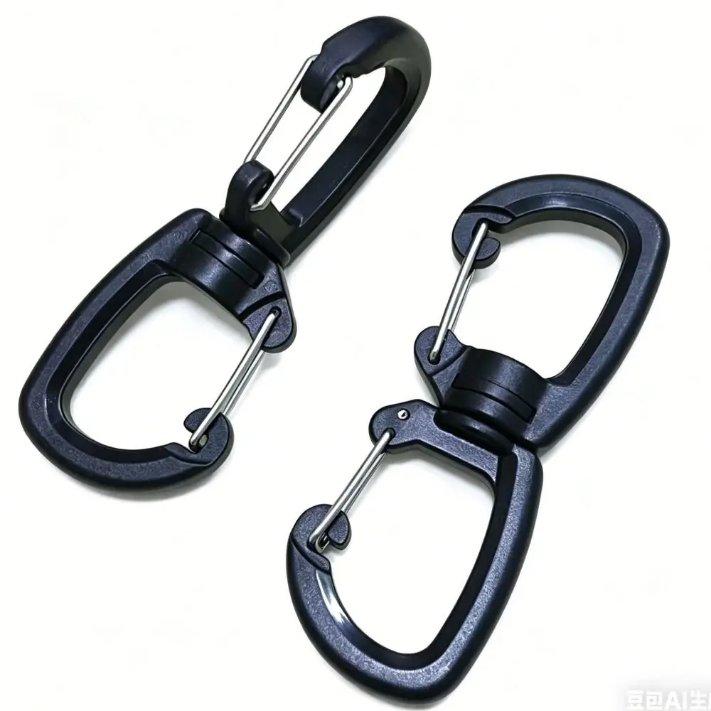 5pcs High Quality with 360 Degree Swivels Backpacks Carabiner Black POM Portable S Chain Hook Backpacks Buckles